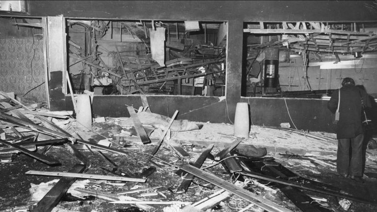 Photo from the aftermath of the 1974 Birmingham pub bombings.