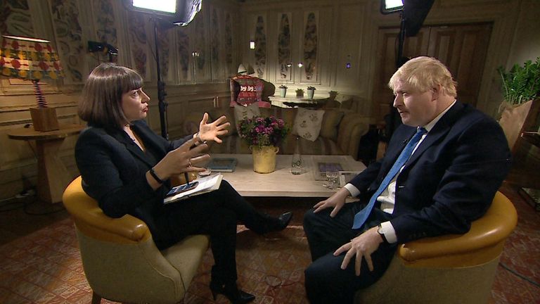 Boris Johnson told Sky News&#39; Beth Rigby he would not apologise for his Burka comments