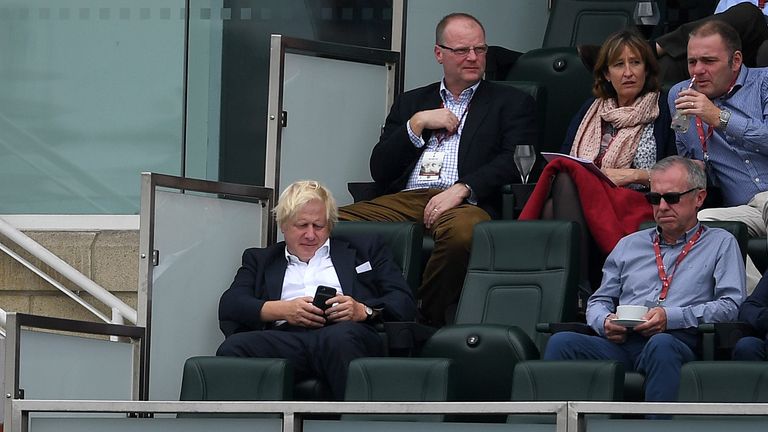 Boris Johnson was spotted in the members stand at the Oval