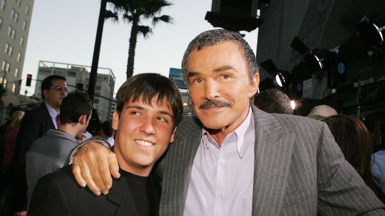 LOS ANGELES - MAY 19: Actor Burt Reynolds and his son Quinton arrive at the premiere of Paramount Pictures&#39; &#39;The Longest Yard&#39; at the Chinese Theater on May 19, 2005 in Los Angeles, California. (Photo by Kevin Winter/Getty Images)