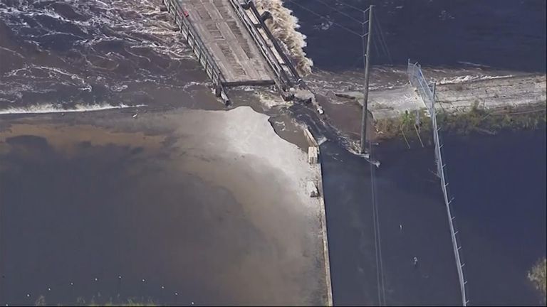 The dam burst and is leaking coal ash into the Cape Fear River