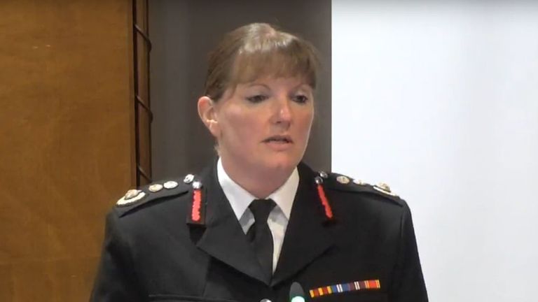 London Fire Brigade Commissioner Dany Cotton giving evidence at the Grenfell Tower inquiry in Holborn