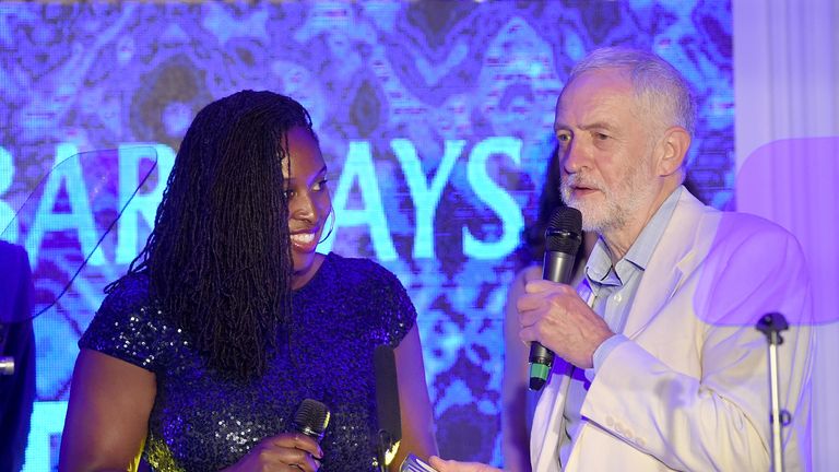 Labour MP Dawn Butler with Labour leader Jeremy Corbyn in June
