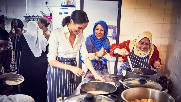 Meghan is supporting the work of a Grenfell kitchen. Pic: Jenny Zarins