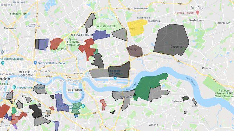 East London has a spread of several gangs