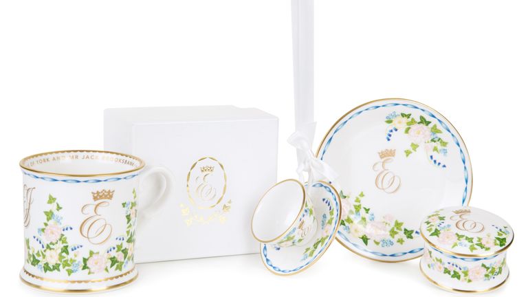 The range of commemorative china marks the wedding of Princess Eugenie and Mr Jack Brooksbank. Pic: Royal Collection Trust/ Her Majesty Queen Elizabeth II 2018 