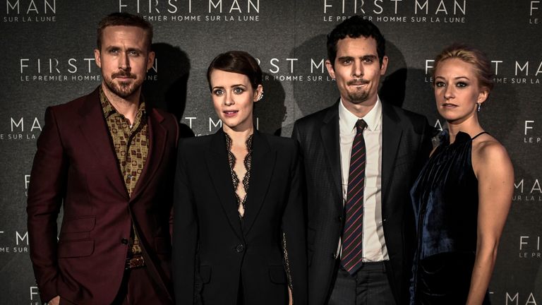 First Man stars Ryan Gosling and Claire Foy with director Damien Chazelle 