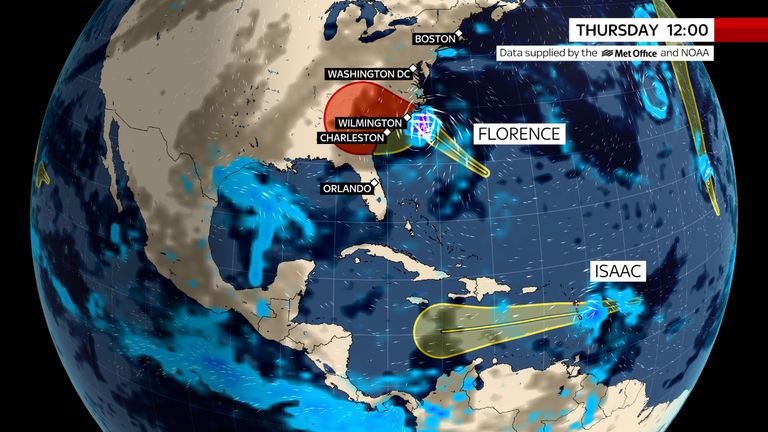 This is where Hurricane Florence is expected to be tomorrow
