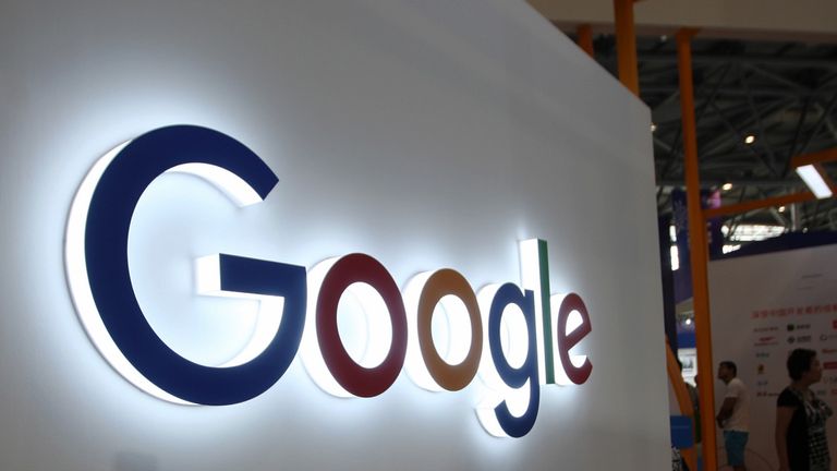 This photo taken on August 23, 2018 shows the Google logo on display at the Smart China Expo at Chongqing International Expo Center in southwest China&#39;s Chongqing. (Photo by STR / AFP) / China OUT (Photo credit should read STR/AFP/Getty Images)
