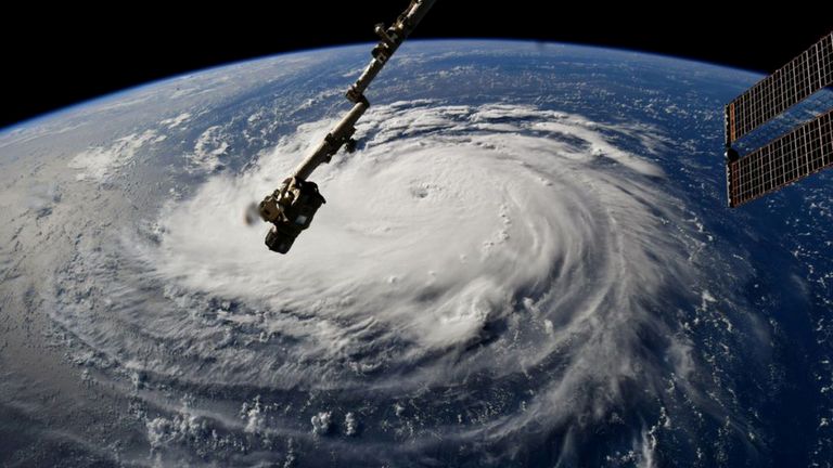  Hurricane Florence is seen from the International Space Station as it churns in the Atlantic Ocean towards the east coast of the United States