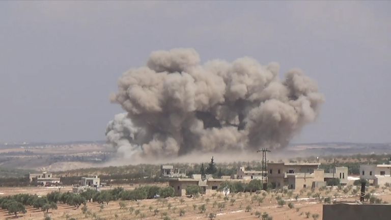 Airstrikes on southern Idlib