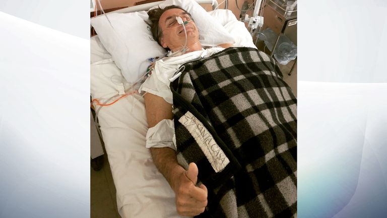 Mr Bolsonaro spent three weeks in hospital
