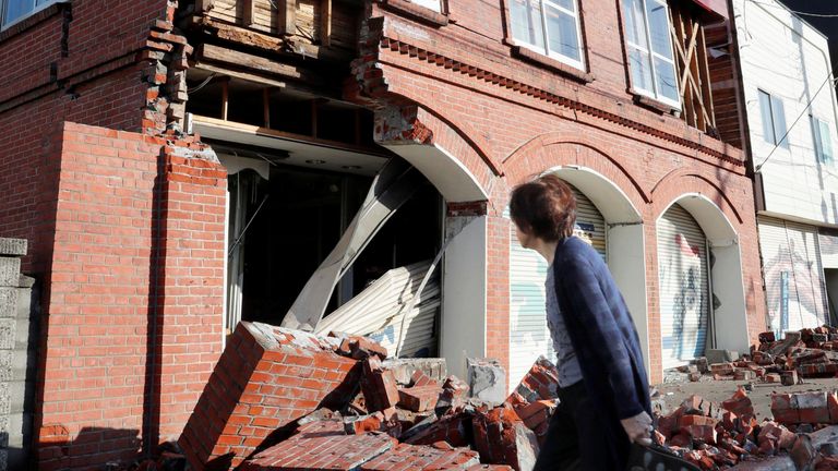 Buildings were damaged in Abira town 