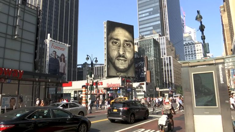 Nike launches controversial Colin Kaepernick billboard campaign.