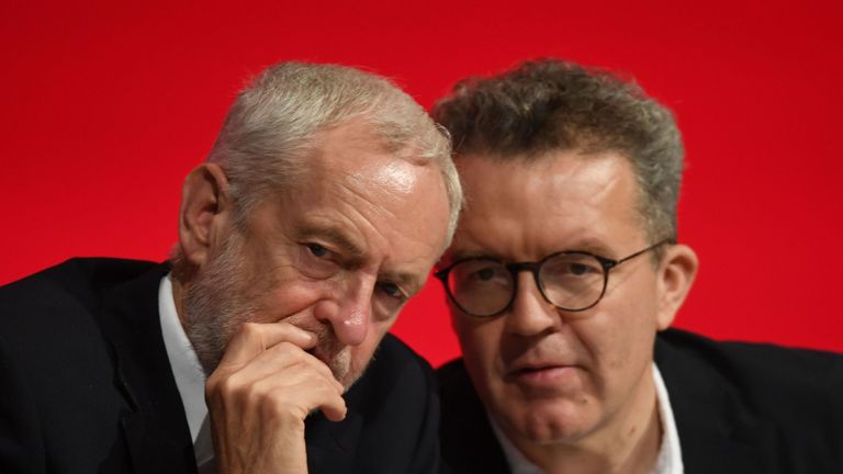 Labour leader Jeremy Corbyn and deputy leader Tom Watson during the party&#39;s conference in Liverpool