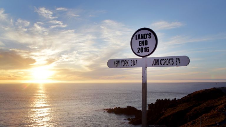 The sign at Land's End in Cornwall