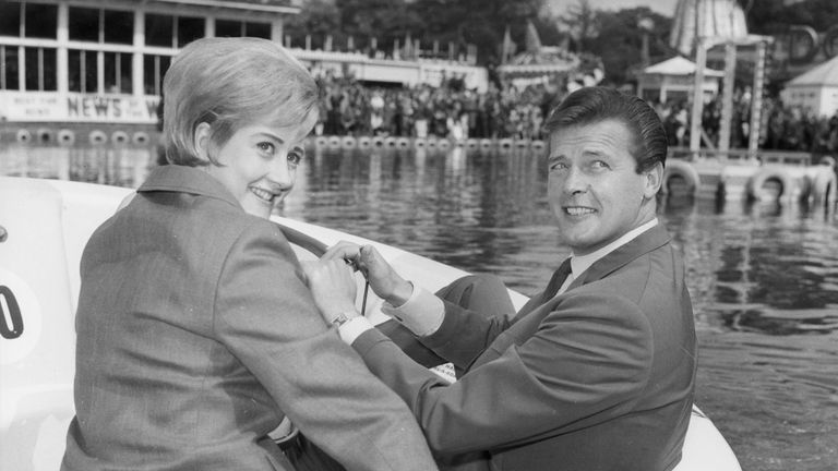 Liz Fraser with actor Roger Moore in May 1966