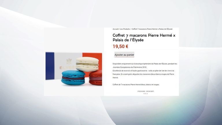 The macaroons retail at €19.50 (£17.35) for seven