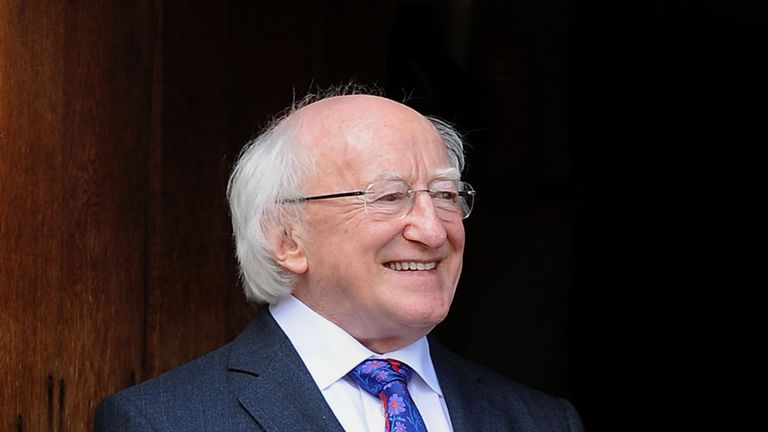 STRATFORD-UPON-AVON, UNITED KINGDOM - APRIL 11: Irish President Michael D. Higgins during a visit to Shakespeare&#39;s Birthplace on April 11, 2014 in Statford-upon-Avon, England. Ireland&#39;s Michael D. Higgins is making the first state visit by a president of the republic since it gained independence from neighbouring Britain. The visit comes three years after Queen Elizabeth II made a groundbreaking trip to the republic, which helped to heal deep-rooted unease and put British-Irish relations on a ne