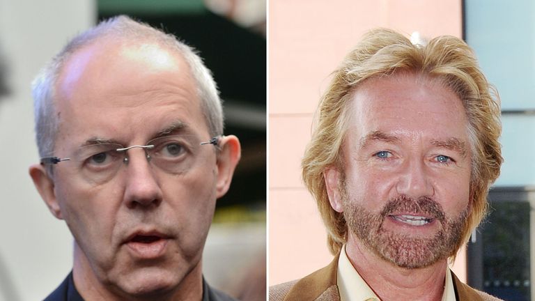 TV presenter Noel Edmonds calls the Archbishop of Canterbury a &#39;hypocrite&#39;