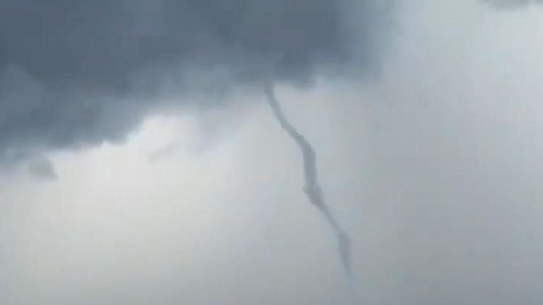 Waterspout forms off Philippines beach | World News | Sky News