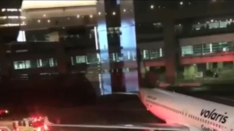 Flight 927 to Mexico City from San Francisco is cancelled after a fuel spillage at the airport