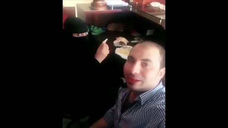 A man and woman share breakfast in Saudi Arabia in a video posted on social media. Pic: @rakan_ksa3