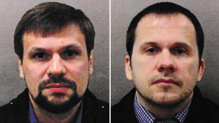 Mr Boshirov (left) and Mr Petrov were named as suspects by the UK