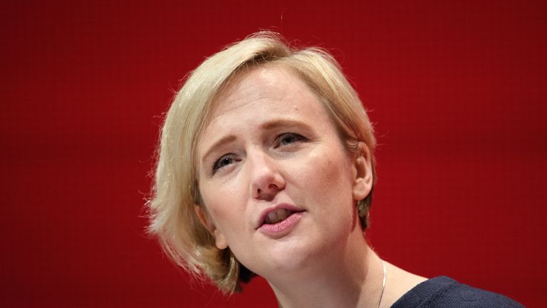 Stella Creasy addresses delegates in the main hall on day four of the 2016 Labour Party conference in Liverpool