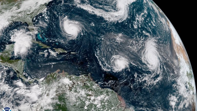 Three storms are currently swirling across the Atlantic