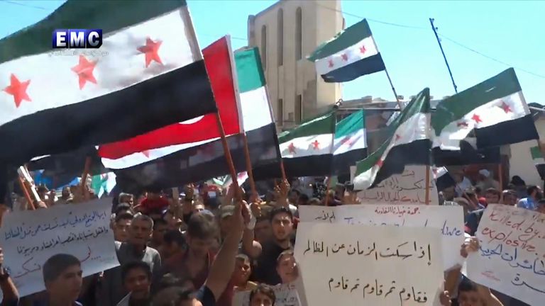 Syria Conflict: Idlib's Residents Protest In Rebel Stronghold Amid 