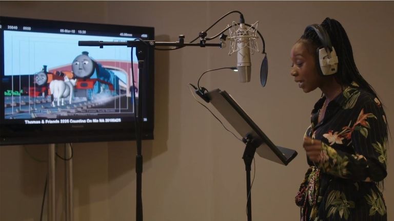 An actress records the voice of Nia from Kenya, Africa