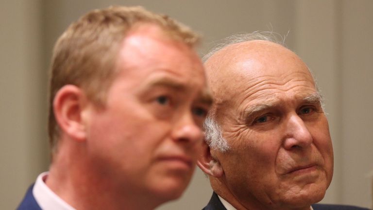 Tim Farron and Sir Vince Cable