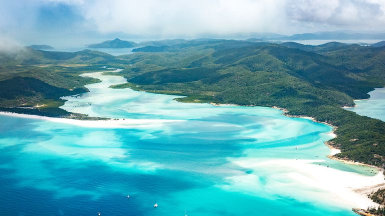 The Whitsunday Islands are off the Queensland coast