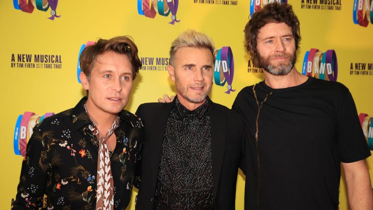 Mark Owen, Gary Barlow, and Howard Donald of Take That will kick off their 30th anniversary tour in April 2019