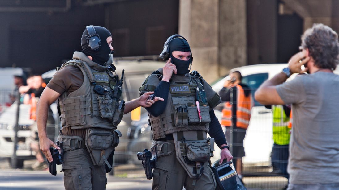 Police outside Cologne main railway station
