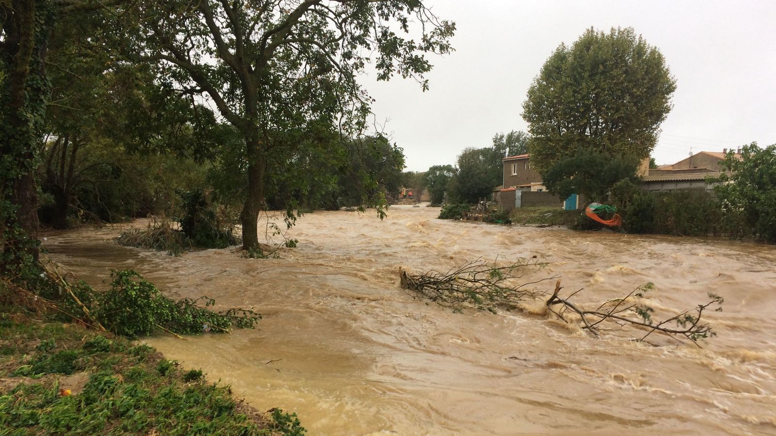 River bursts banks in southern France flash flooding | News UK Video ...