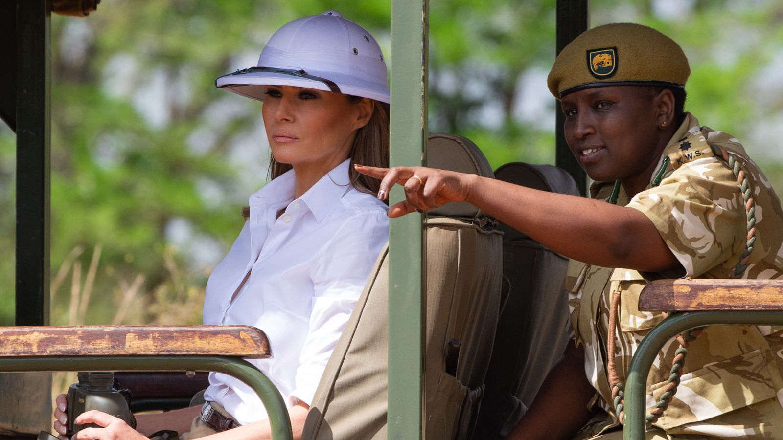 First Lady Melania Trump Criticised For Colonial Hat Choice In Kenya World News Sky News