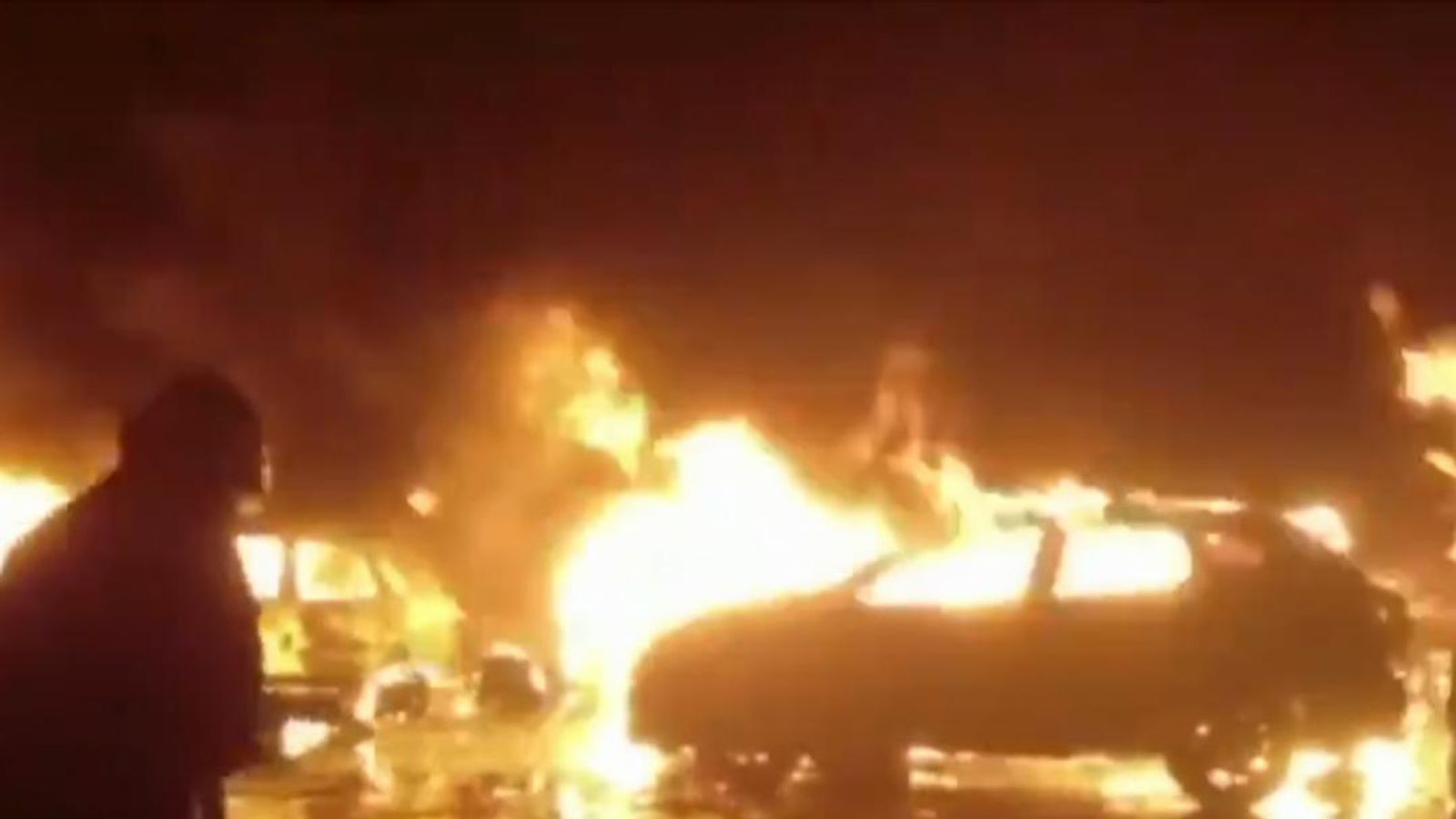 Sea water apparently triggered a fire at the port of Savona where hundreds  of cars burned.