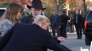 President Trump places stones outside Tree of Life synagogue in Pittsburgh