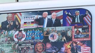 The suspect's van was covered in pro-Trump stickers