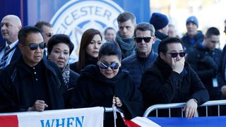 Khun Aiyawatt Srivaddhanaprabha, and Aimon Srivaddhanaprabha, son and wife of Leicester City's owner Thai businessman Vichai Srivaddhanaprabha