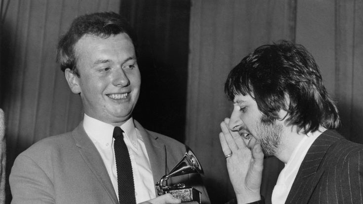 Ringo Starr congratulates Geoff Emerick on his Grammy for Sgt Pepper&#39;s Lonely Hearts Club Band