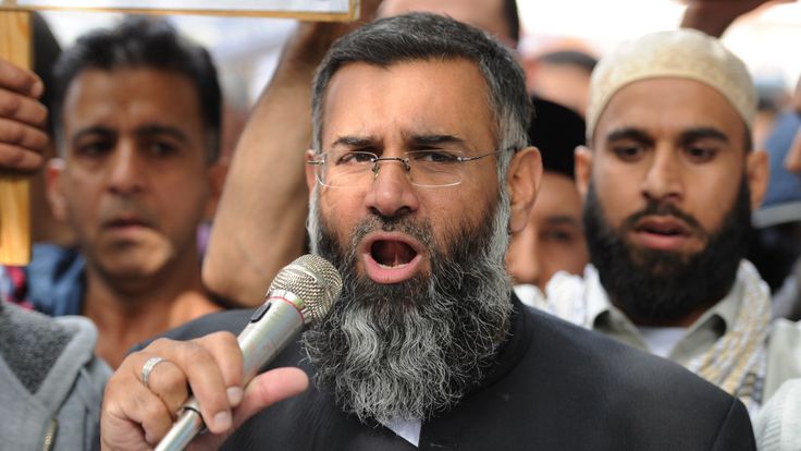 Anjem Choudary speaks to a group of demonstrators in 2012
