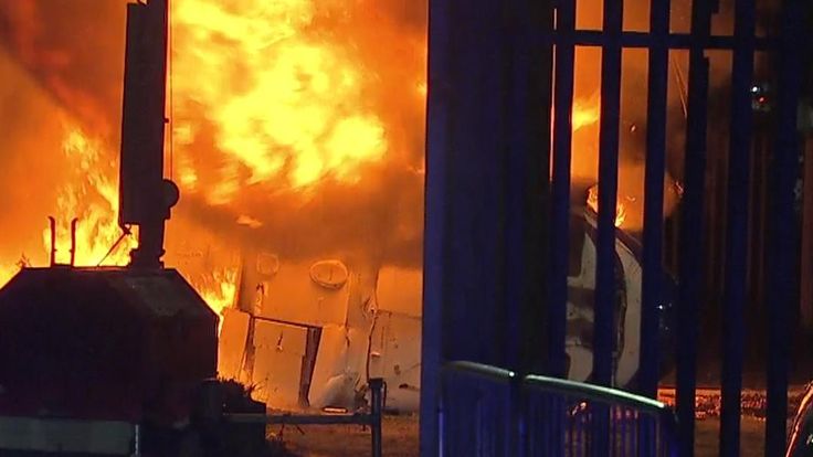 leicester helicopter on fire