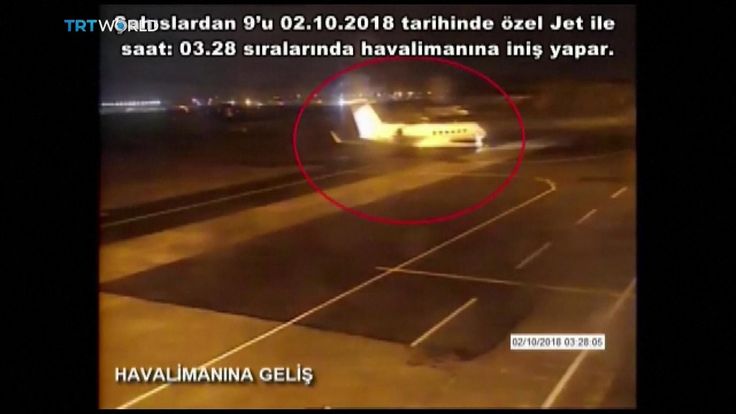 CCTV footage of private jet carrying nine Saudis said to be linked to Jamal Khashoggi's disappearance