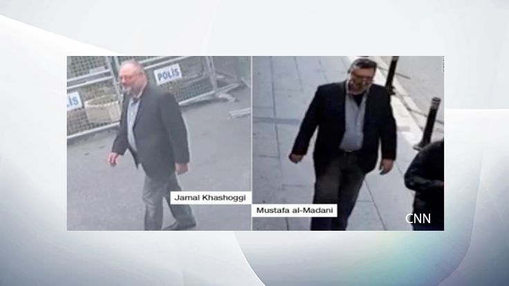 Jamal Khashoggi and his 'body double'. Pic: CNN
