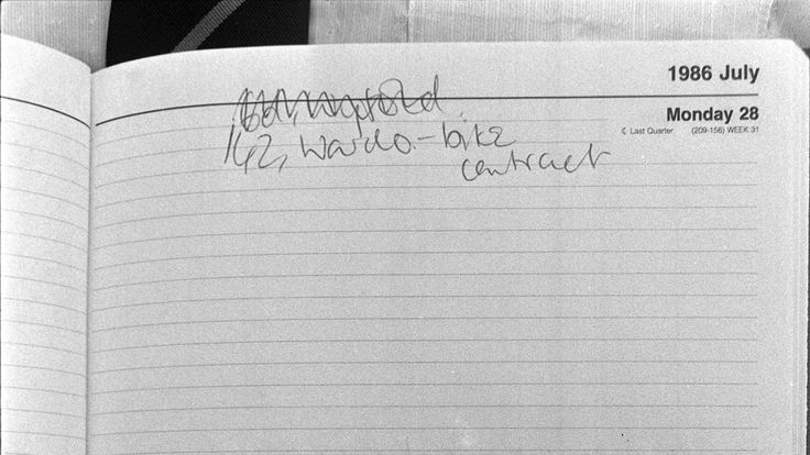 file photo dated 01/08/86 of the page from the diary of missing estate agent Suzy Lamplugh, showing her appointment with 'Mr Kipper'. Police investigating the murder of the estate agent more than 30 years ago have begun a search at a property in the West Midlands. PRESS ASSOCIATION Photo. Issue date: Tuesday October 30, 2018. Miss Lamplugh vanished in July 1986 after going to show a client, believed to be called "Mr Kipper", around a house in Fulham, London. See PA story POLICE Lamplugh. Photo c