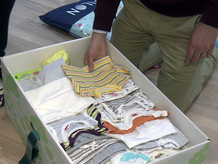 The contents of a Finnish baby box, the origin of the idea