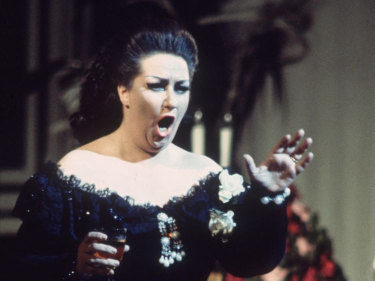 Montserrat Caballe in Verdi's opera La Traviata at the Royal Opera House, Covent Garden, in 1972